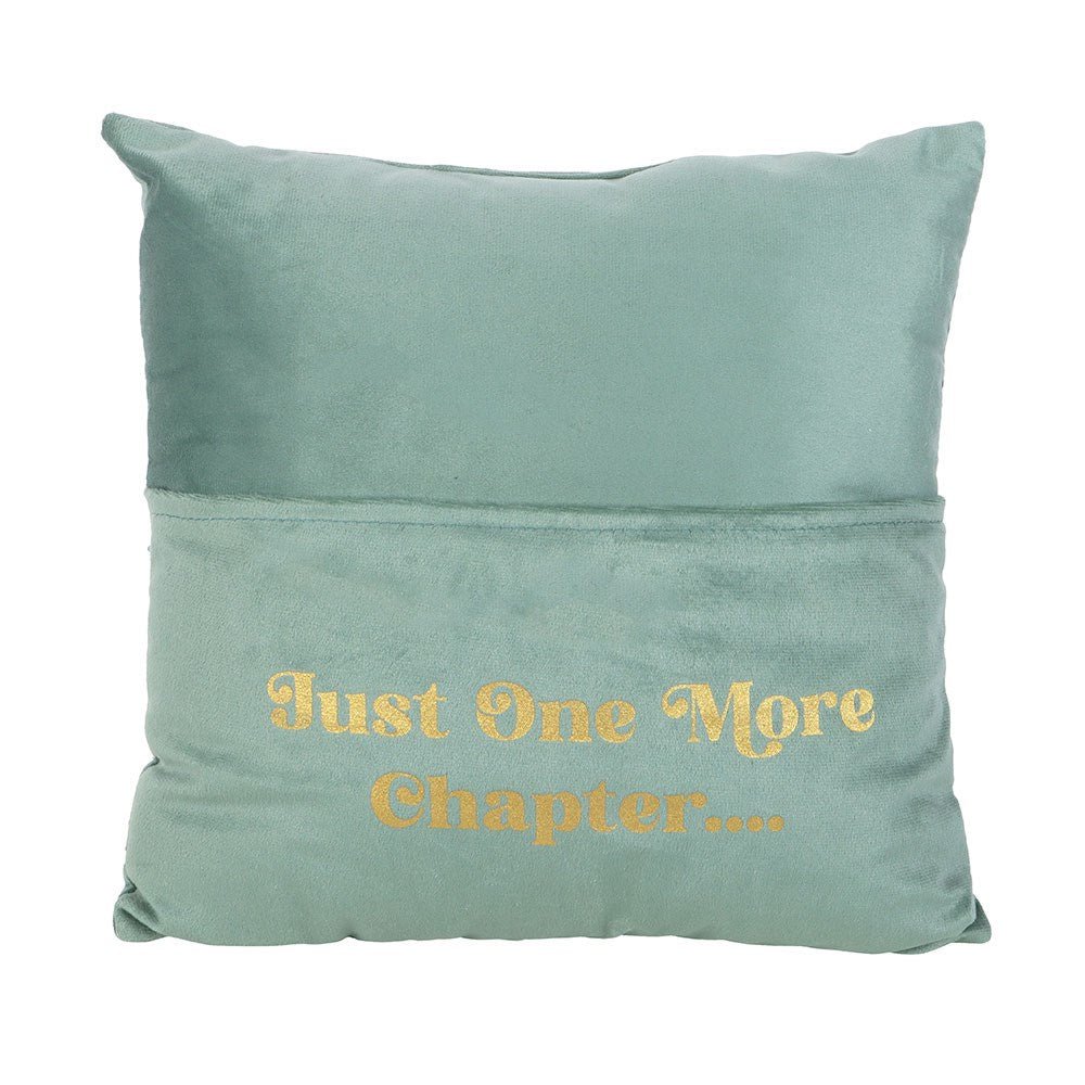 Just One More Chapter Cushion with Book Pocket - Cushion - The Dark Rose Emporium
