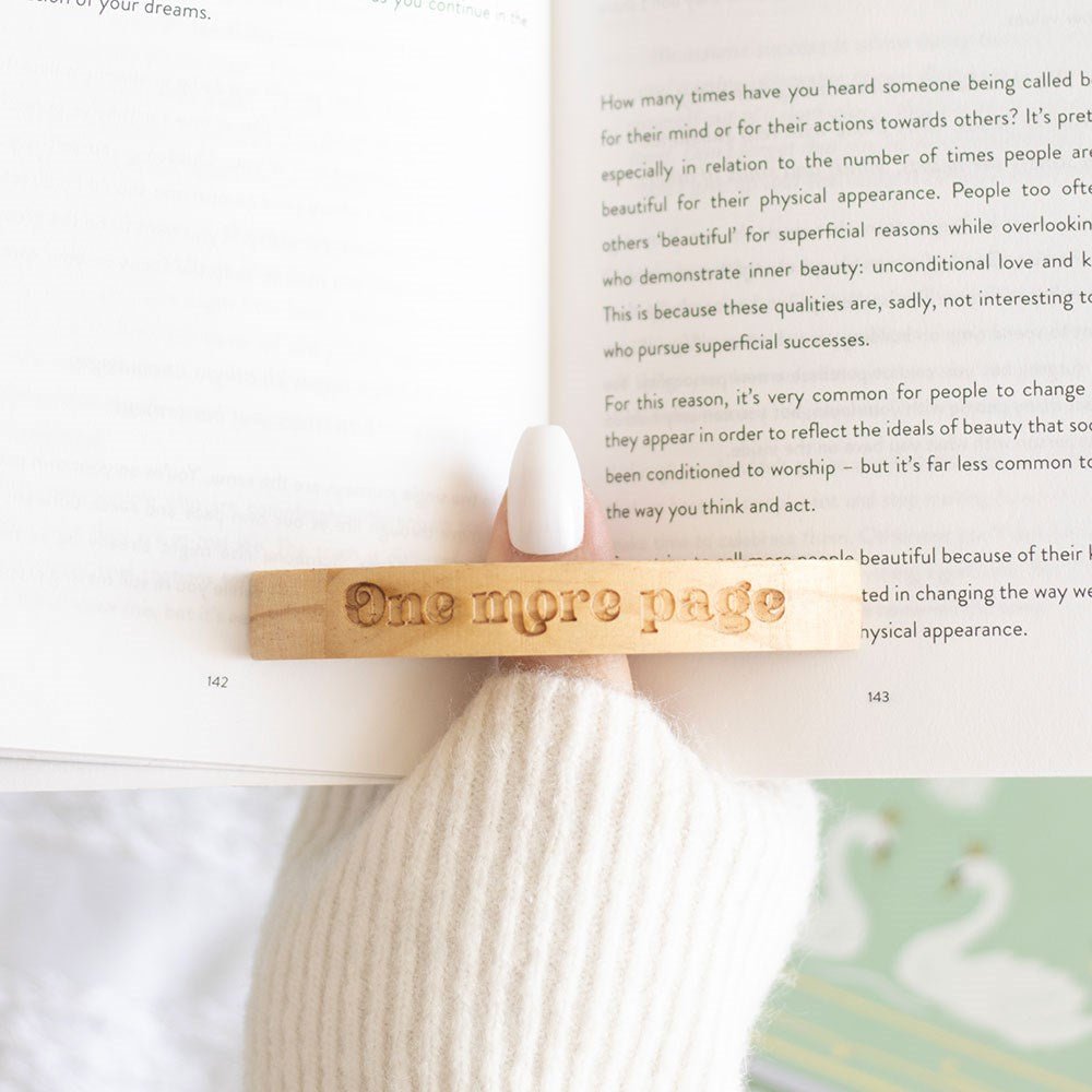 Book Worm Wooden Thumb Page Holder - Pageholder - The Dark Rose Emporium