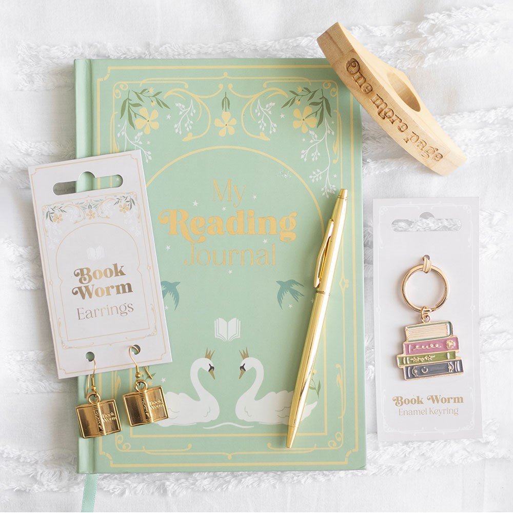 Book Worm Alloy And Enamel Keyring - Keyring - The Dark Rose Emporium