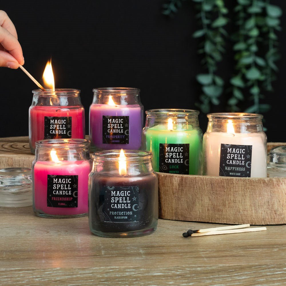 Protection Black Opium Spell Candle In Glass Jar - Candle - The Dark Rose Emporium