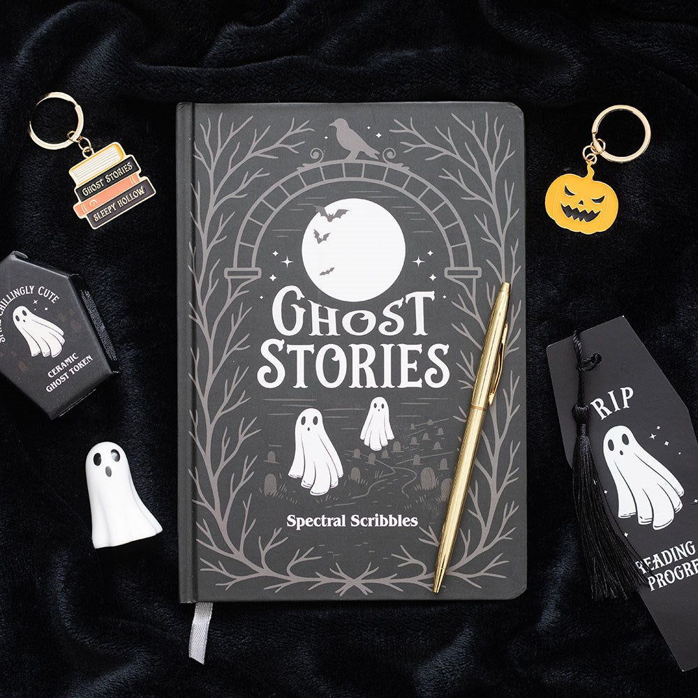 The Haunted Library Ghost Stories A5 Notebook - Stationery - The Dark Rose Emporium