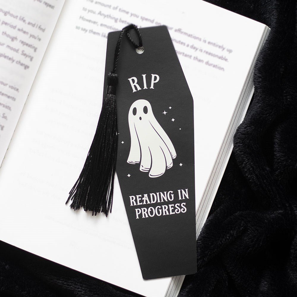 The Haunted Library RIP Reading in Progress Coffin Bookmark - Bookmark - The Dark Rose Emporium