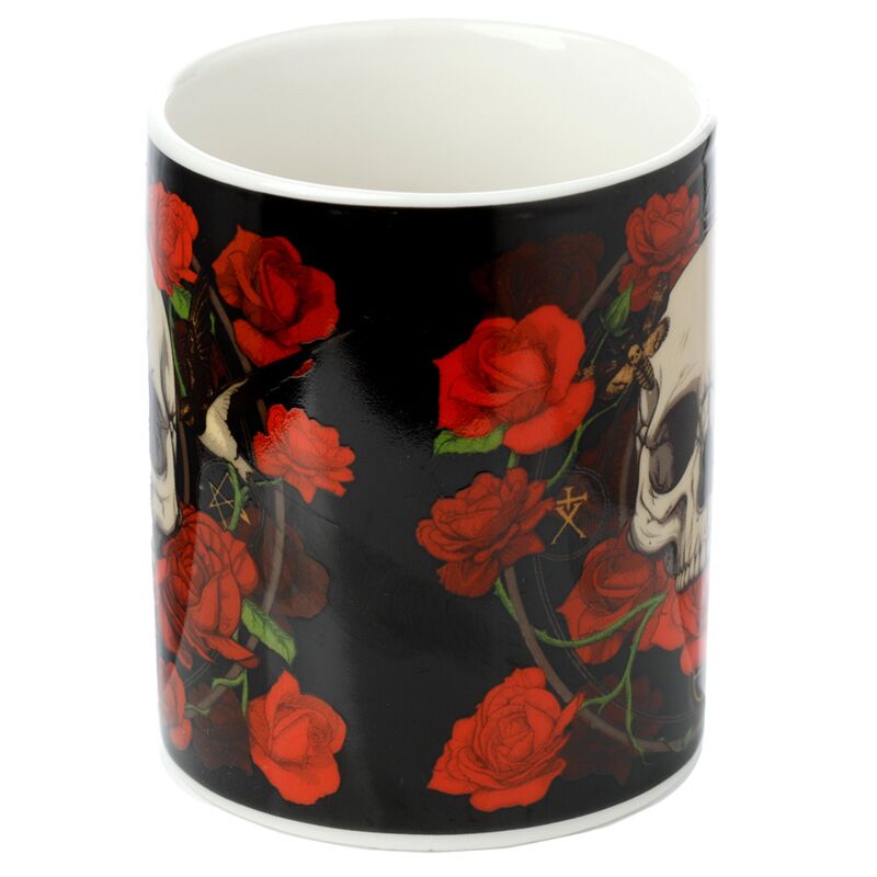 Skull & Roses Cup - Mug - The Dark Rose Emporium