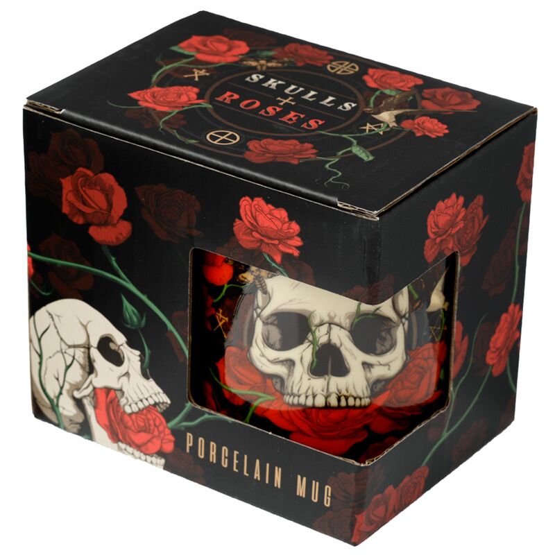 Skull & Roses Cup - Mug - The Dark Rose Emporium