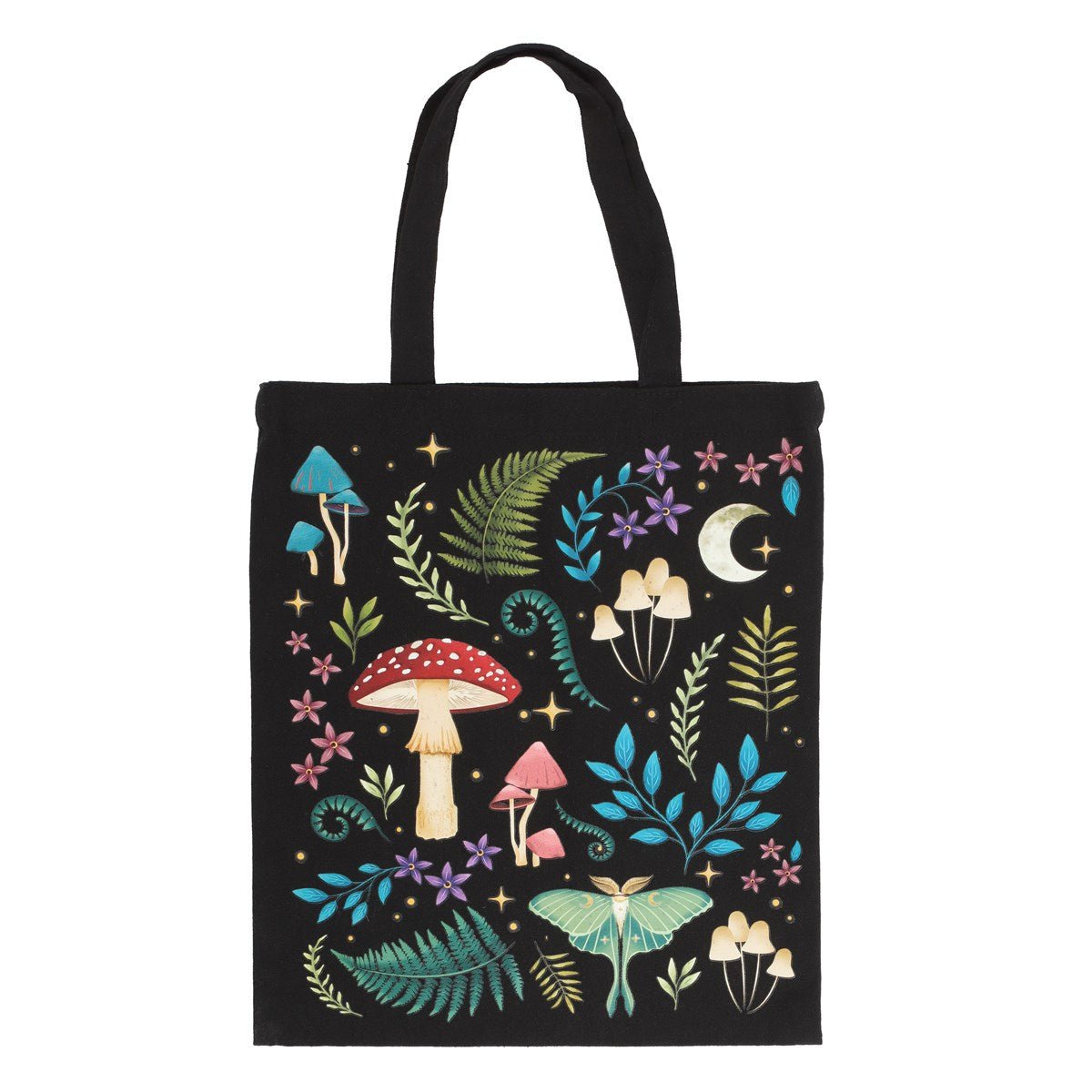 Dark Forest Mushroom & Moth Tote Bag - Tote Bag - The Dark Rose Emporium