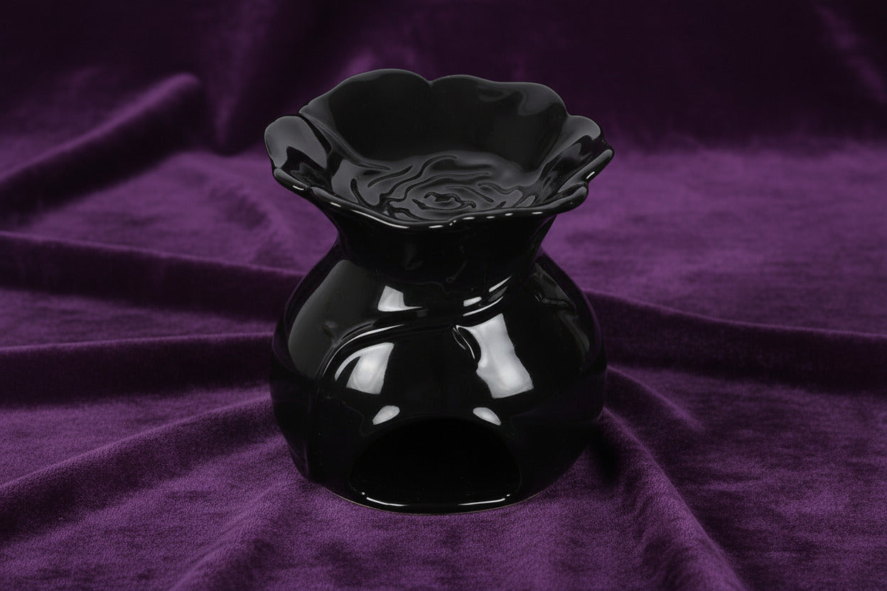 Black Rose Oil Burner - Oil Burner - The Dark Rose Emporium