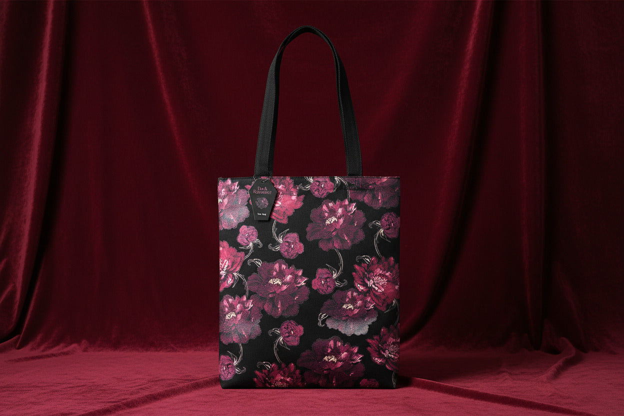 Dark Romance Floral Print Tote Bag - Bag - The Dark Rose Emporium