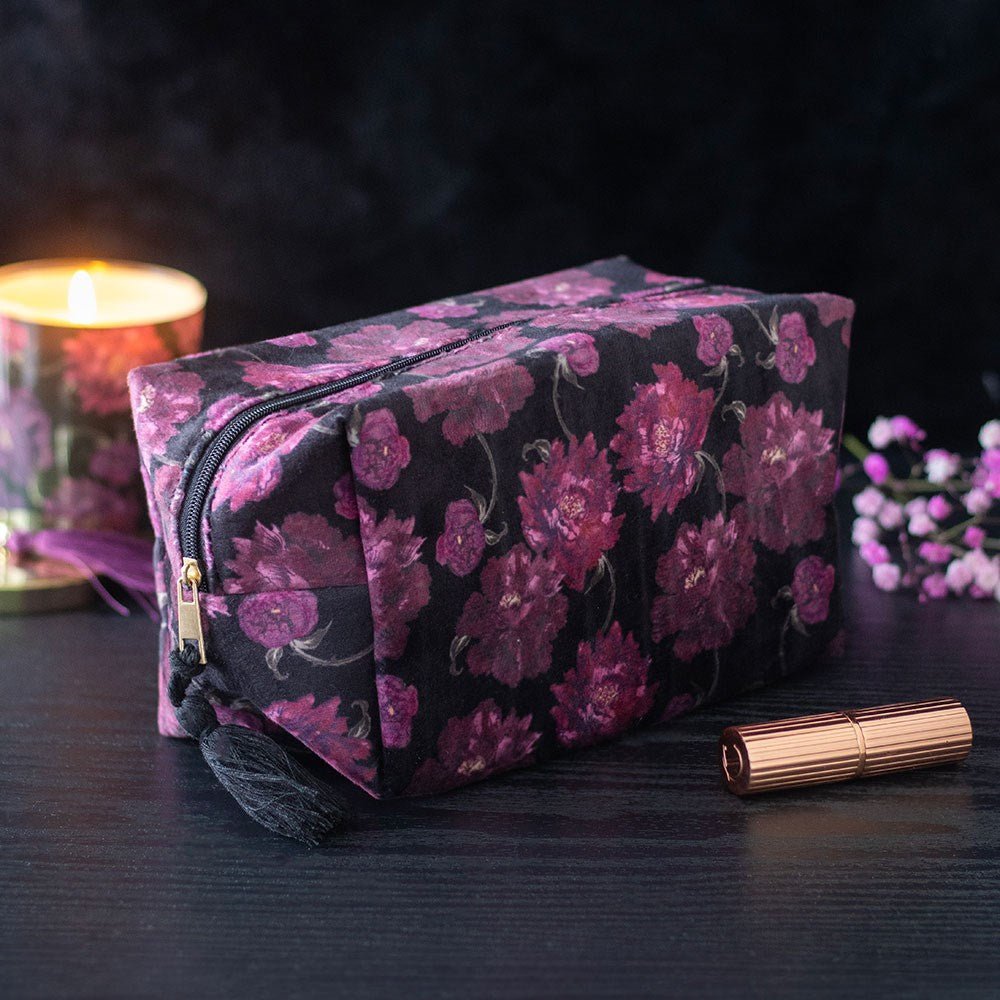 Dark Romance Floral Print Makeup Bag - Bag - The Dark Rose Emporium
