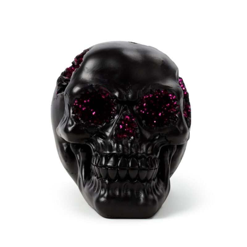 Black Geode Skull Purple - Decoration - The Dark Rose Emporium