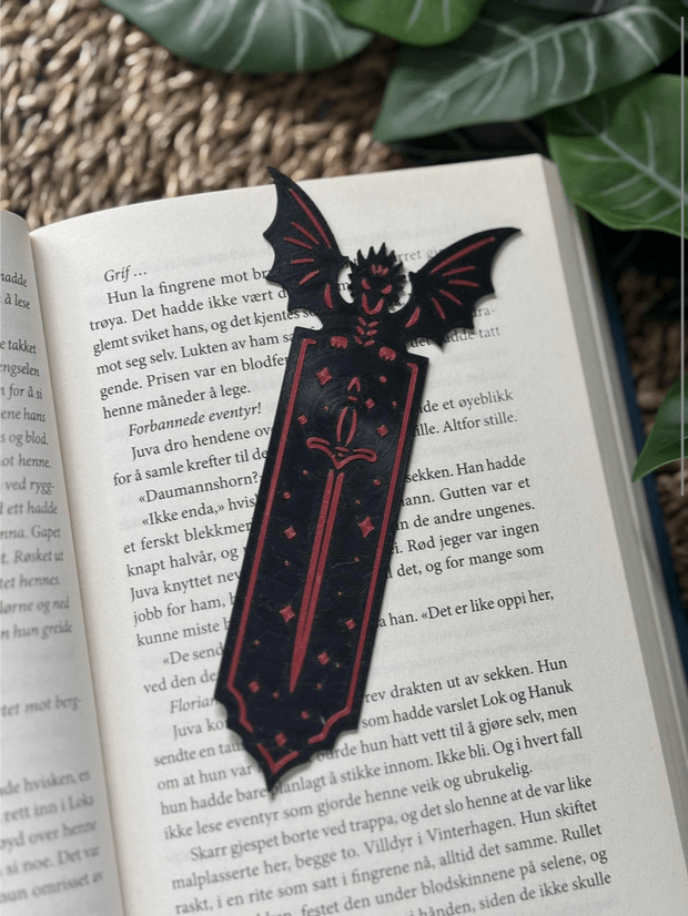 Bookmark - Red Sword Dragon - Bookmark - The Dark Rose Emporium