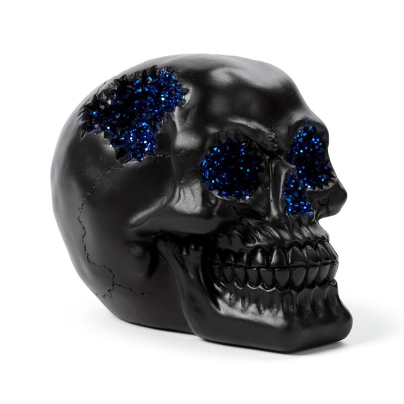 Black Geode Skull Blue - Decoration - The Dark Rose Emporium