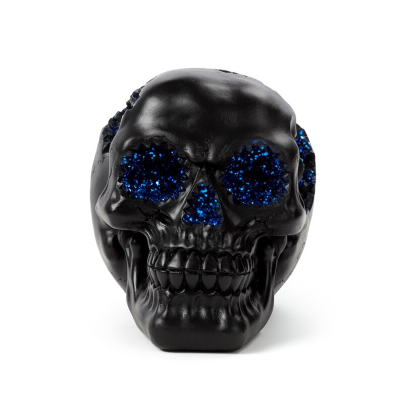 Black Geode Skull Blue - Decoration - The Dark Rose Emporium