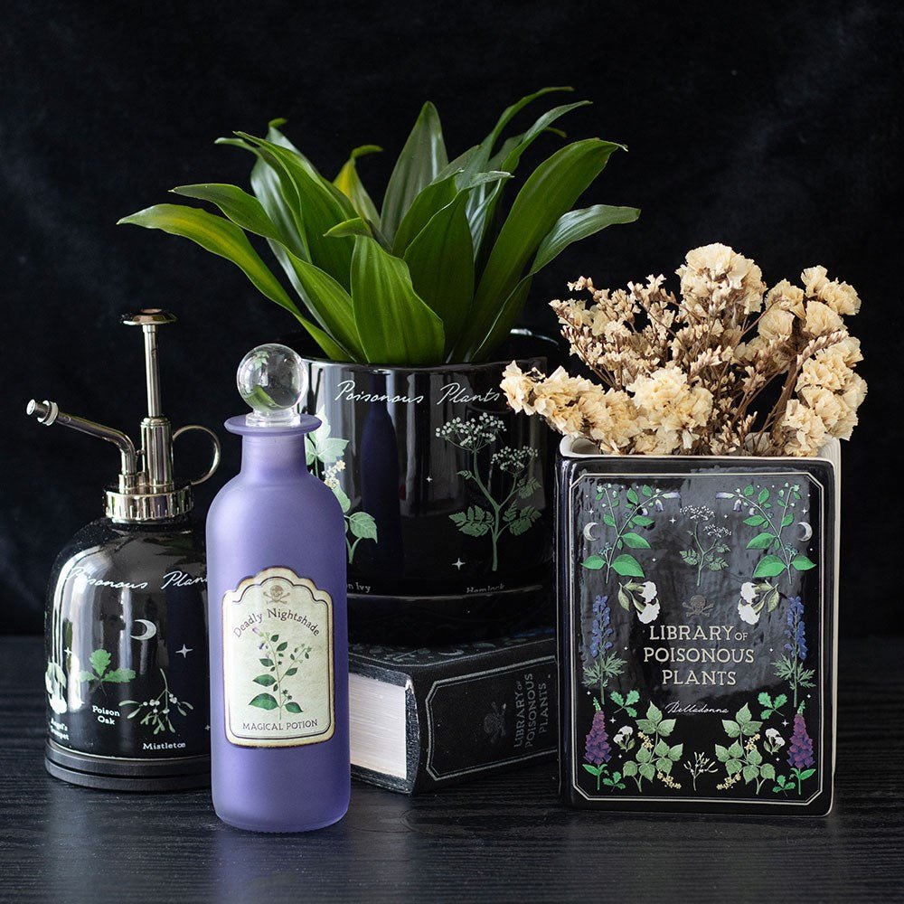 Poisonous Plants Book Shaped Vase - Vase - The Dark Rose Emporium