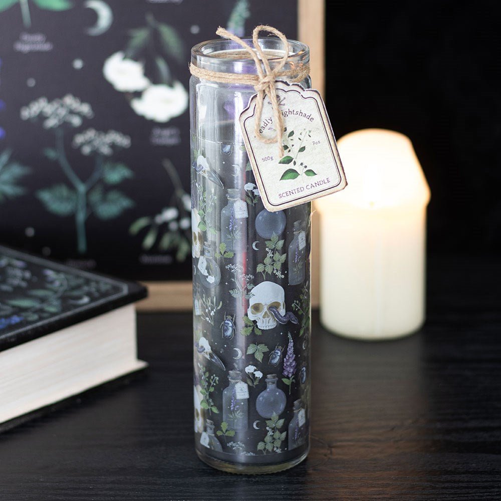 Poisonous Plants Deadly Nightshade Glass Tube Candle - Candle - The Dark Rose Emporium