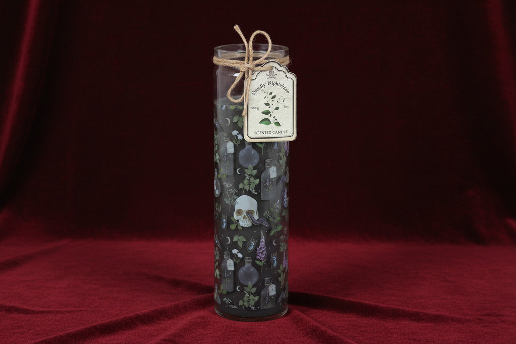 Poisonous Plants Deadly Nightshade Glass Tube Candle - Candle - The Dark Rose Emporium