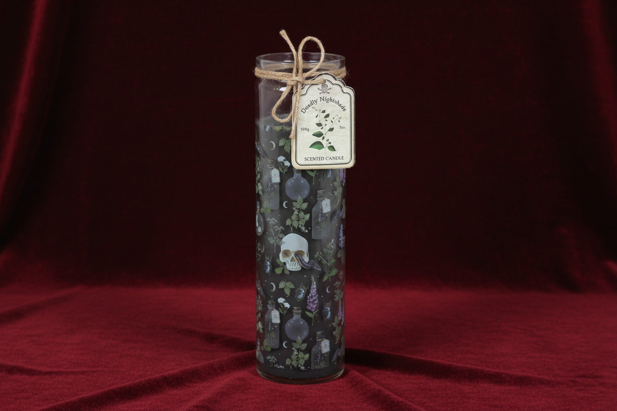 Poisonous Plants Deadly Nightshade Glass Tube Candle - Candle - The Dark Rose Emporium