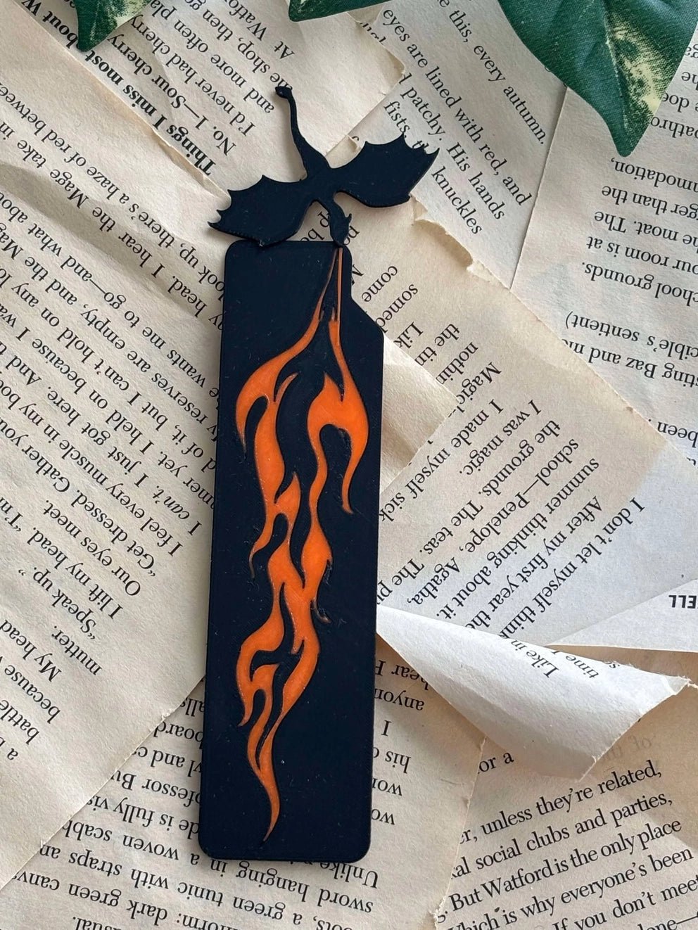 Bookmark – Dragon With Flames - Bookmark - The Dark Rose Emporium