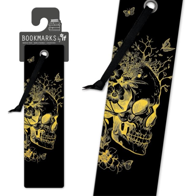 Quirky Bookmarks - Gold Skull - Bookmark - The Dark Rose Emporium