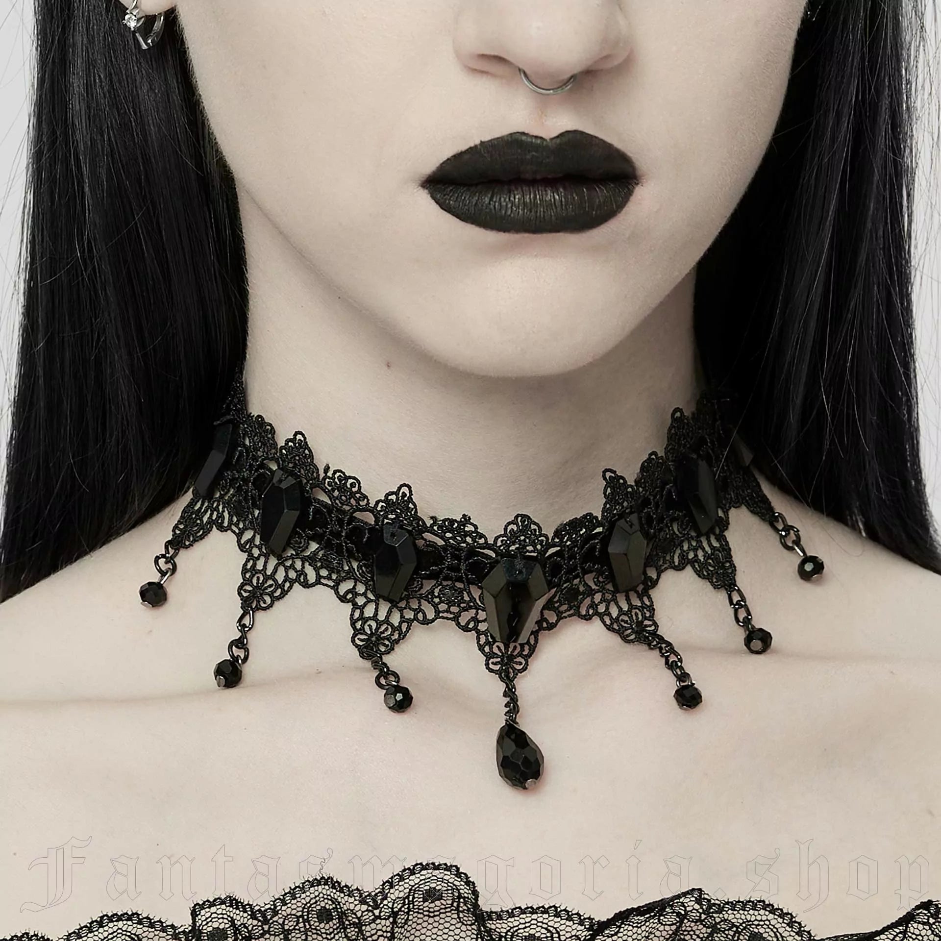 Coffin Doll Choker - Necklace - The Dark Rose Emporium