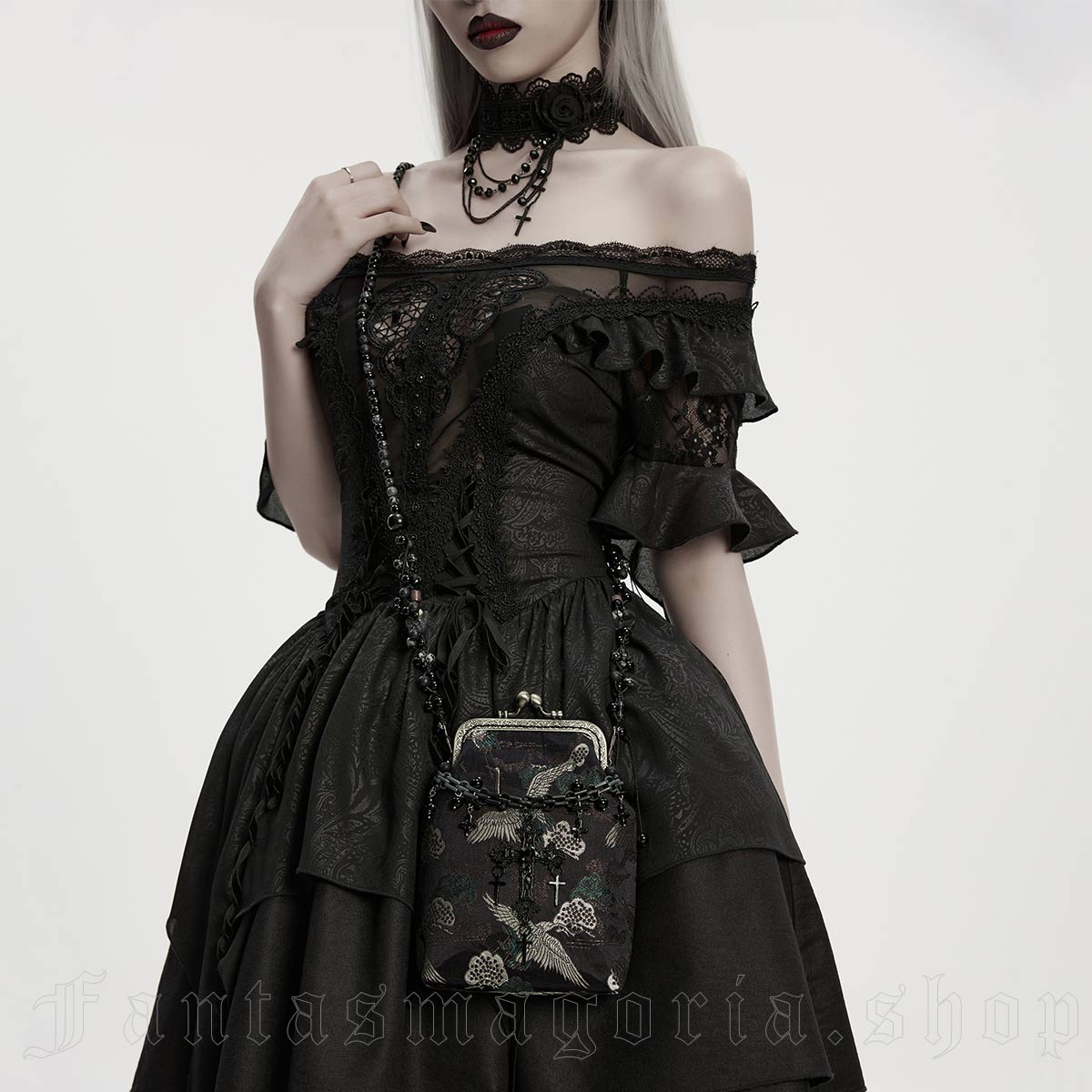 Crane Nocturne Purse - Purse - The Dark Rose Emporium