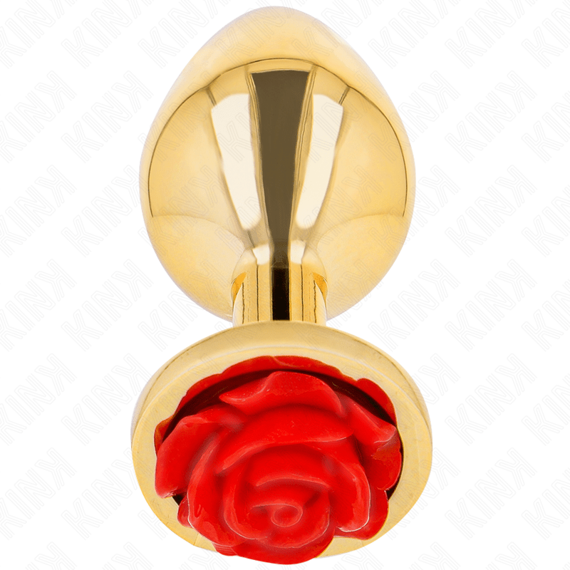 KINK - PLUG ANAL GOLD ROSE RED SIZE S - Sex Toy - The Dark Rose Emporium