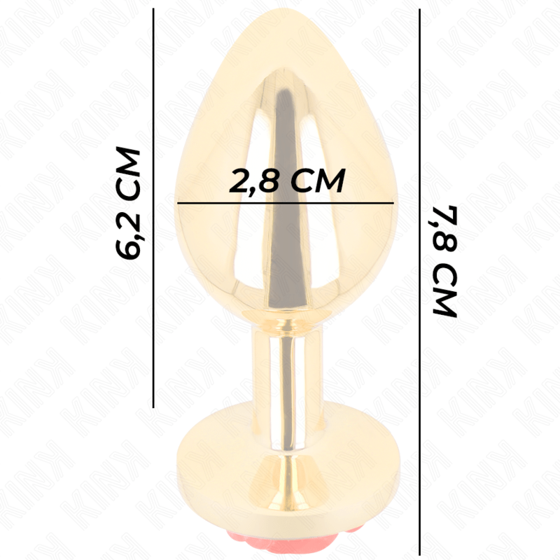 KINK - PLUG ANAL GOLD ROSE RED SIZE S - Sex Toy - The Dark Rose Emporium