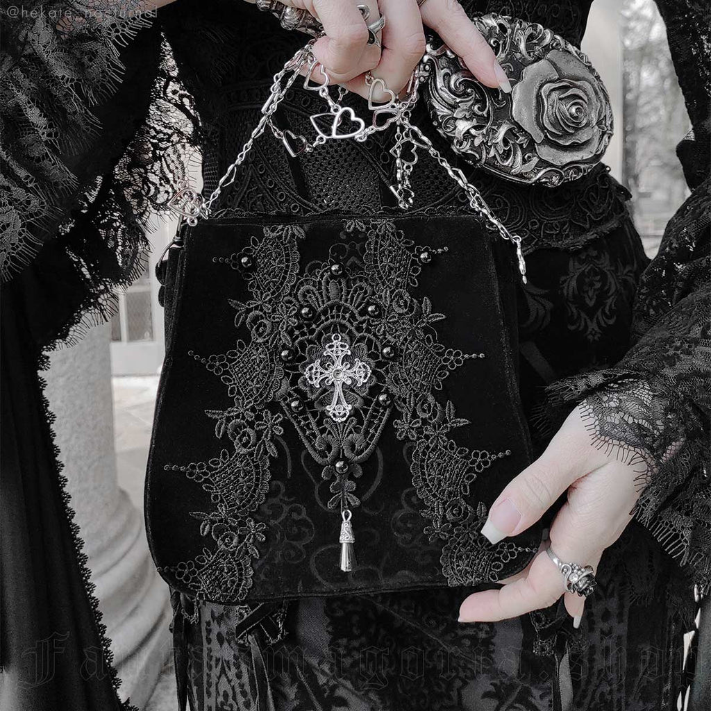 Royal Court Black Gothic Purse Bag - Purse - The Dark Rose Emporium