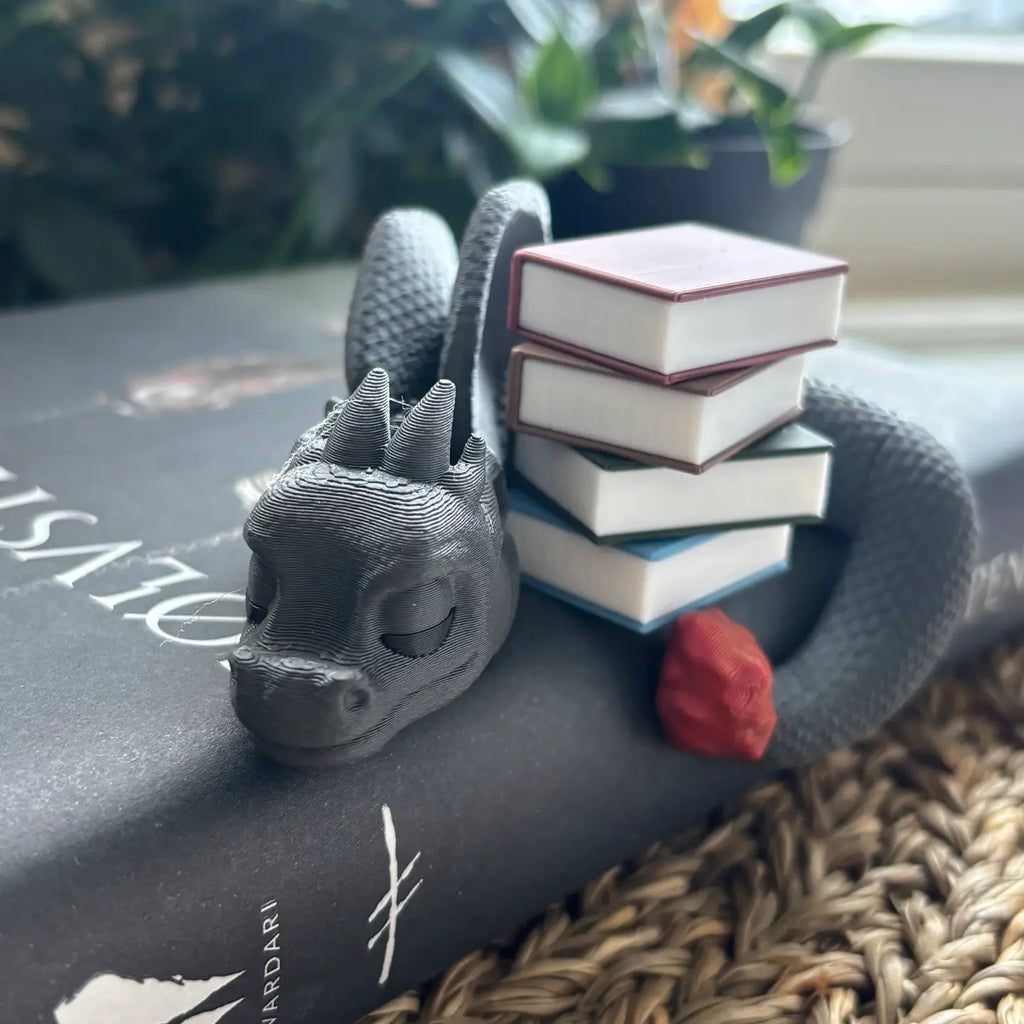 Bookshelf Figure – Sleeping Dragon - Figurine - The Dark Rose Emporium