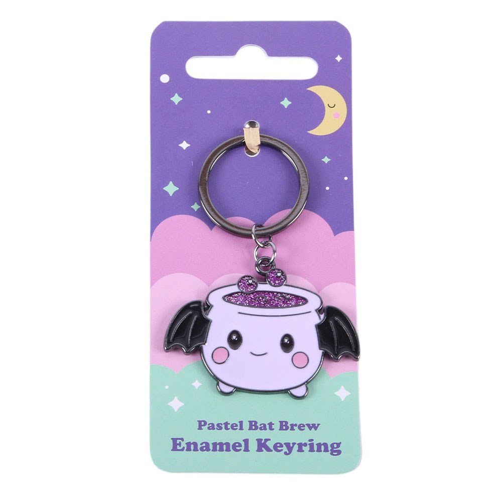 Candy Cauldron Bat Wing Cauldron Glitter Enamel Keyring - Keyring - The Dark Rose Emporium